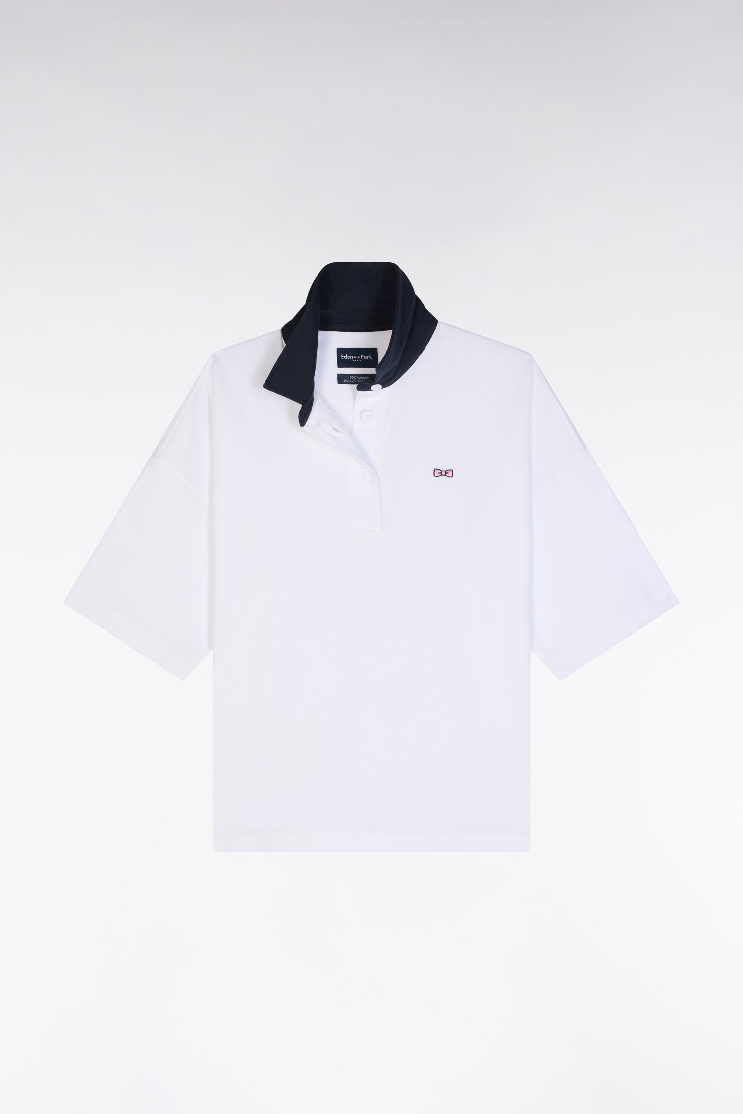 Maillot à manches courtes en coton Pima blanc coupe décontractée