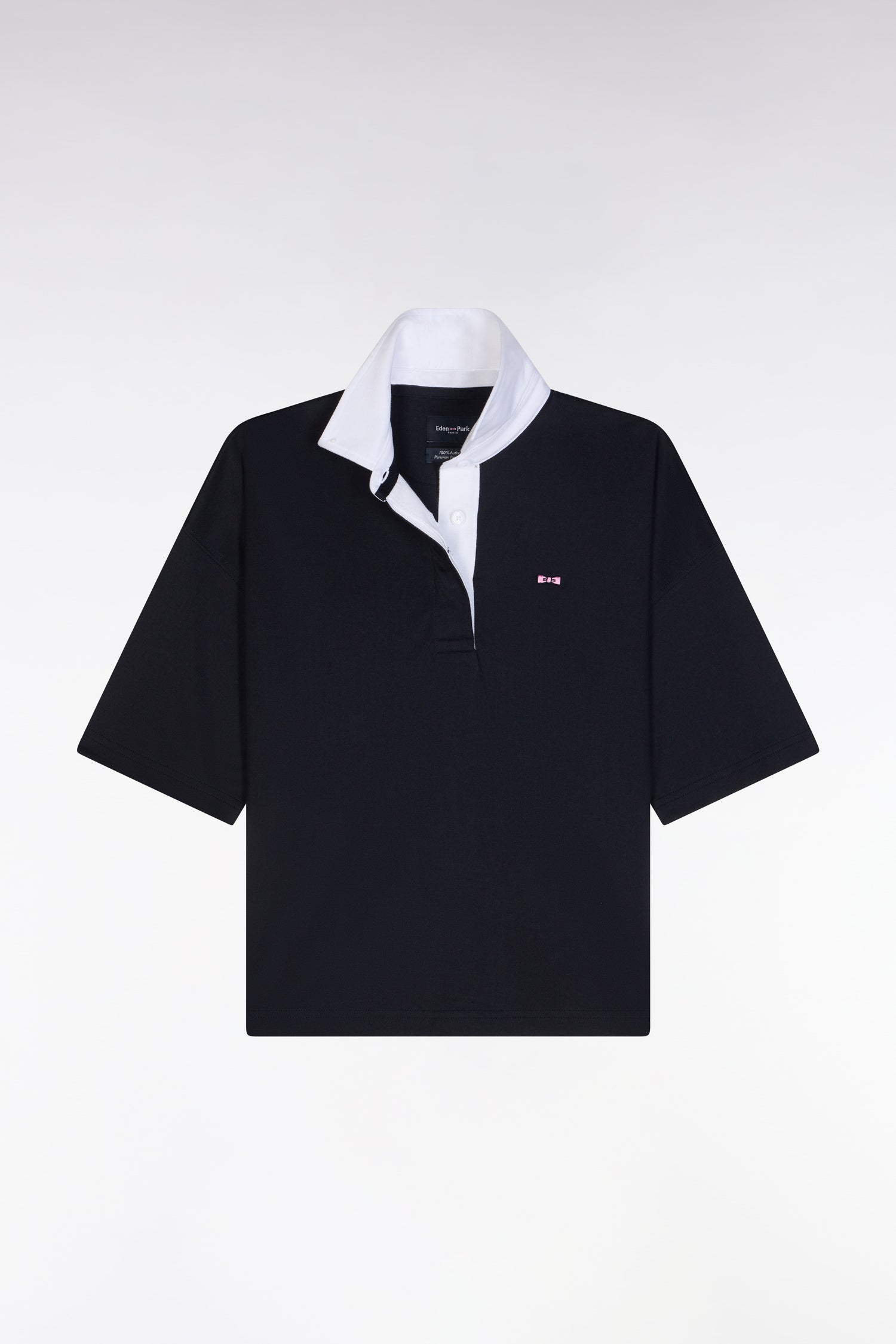Maillot à manches courtes en coton Pima marine coupe décontractée