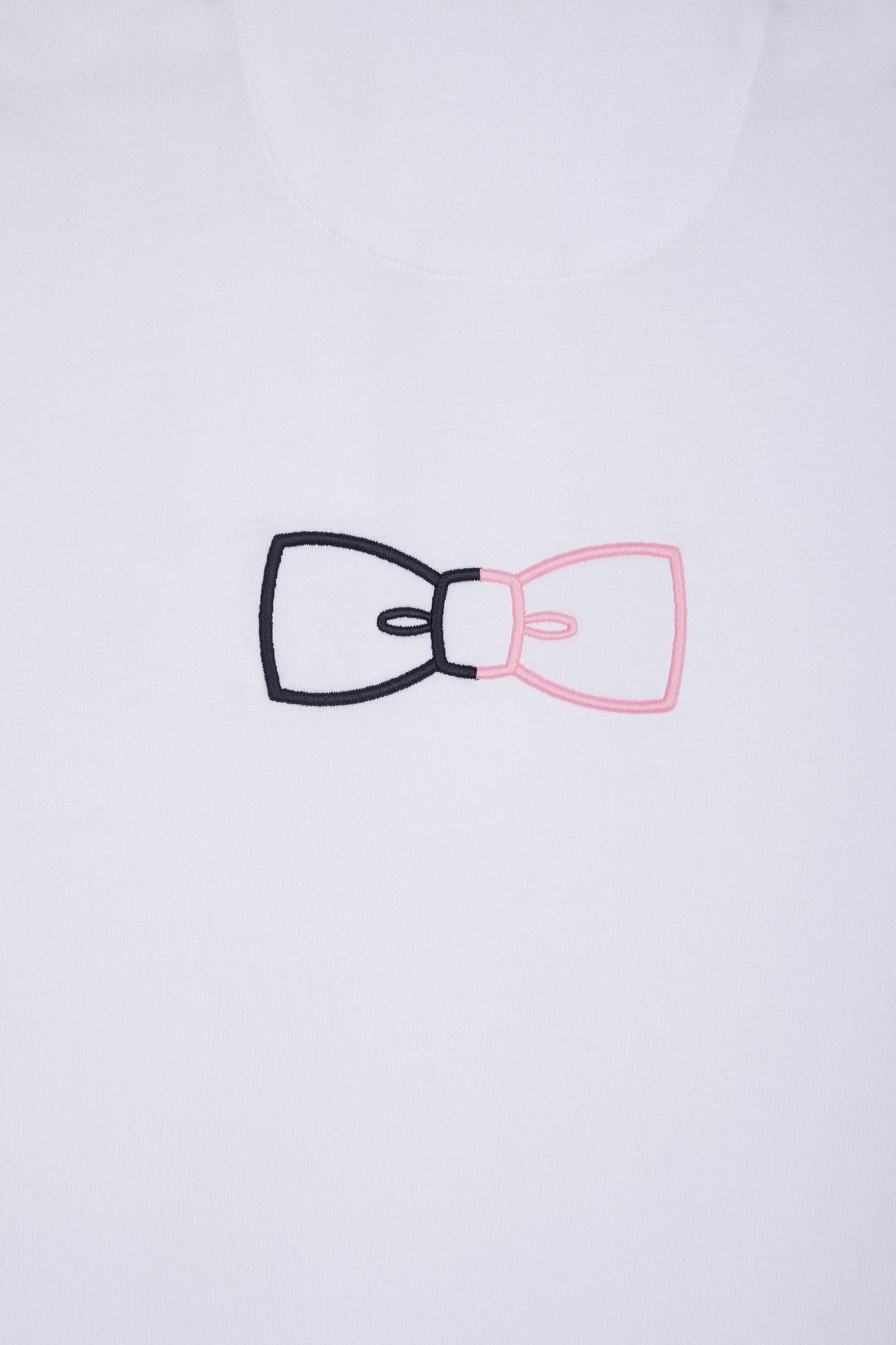 Relaxed-fit short-sleeved white cotton jersey with two-tone collar