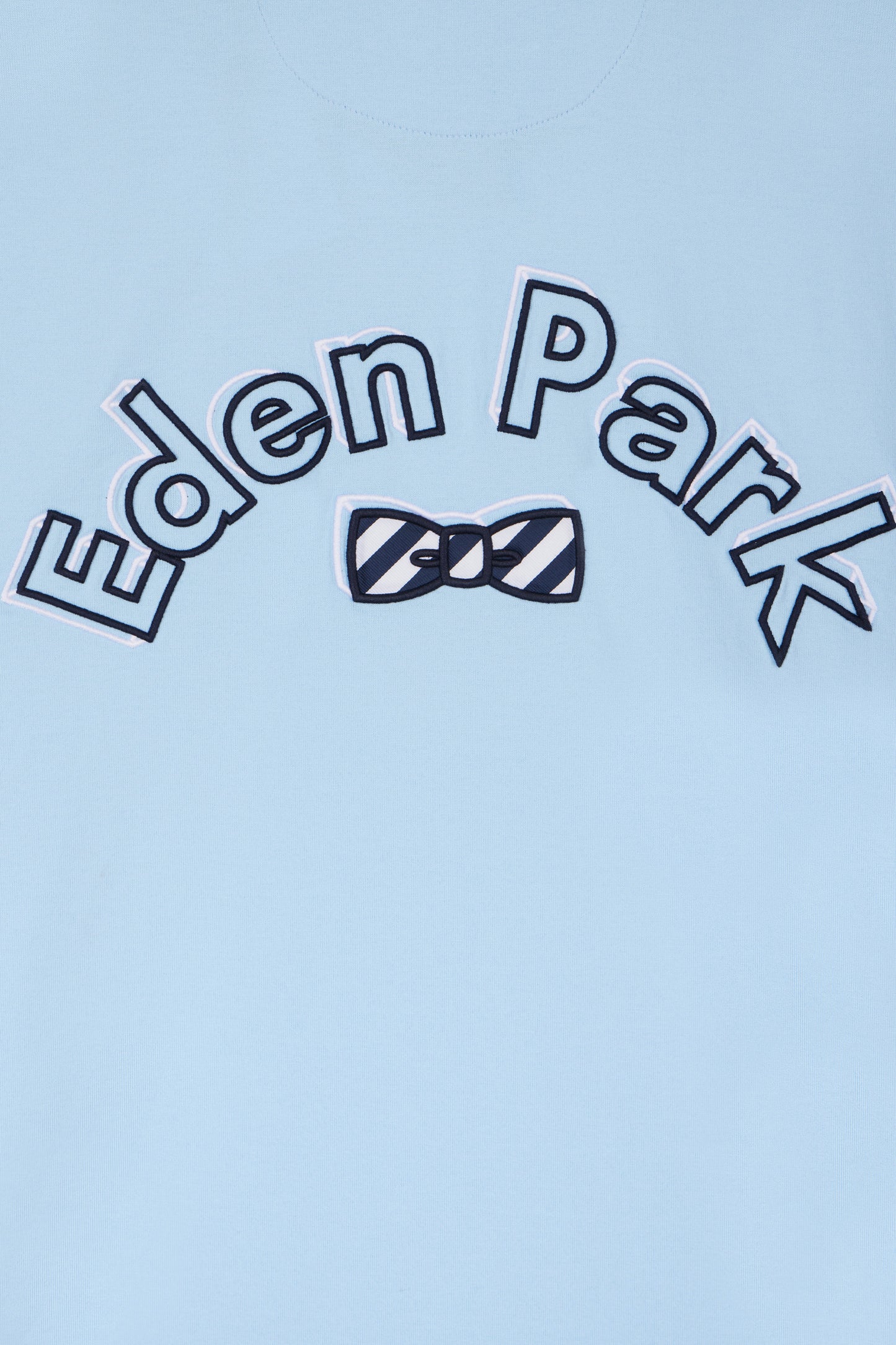 Straight-cut sky blue cotton short-sleeved rugby shirt with Eden Park back embroidery