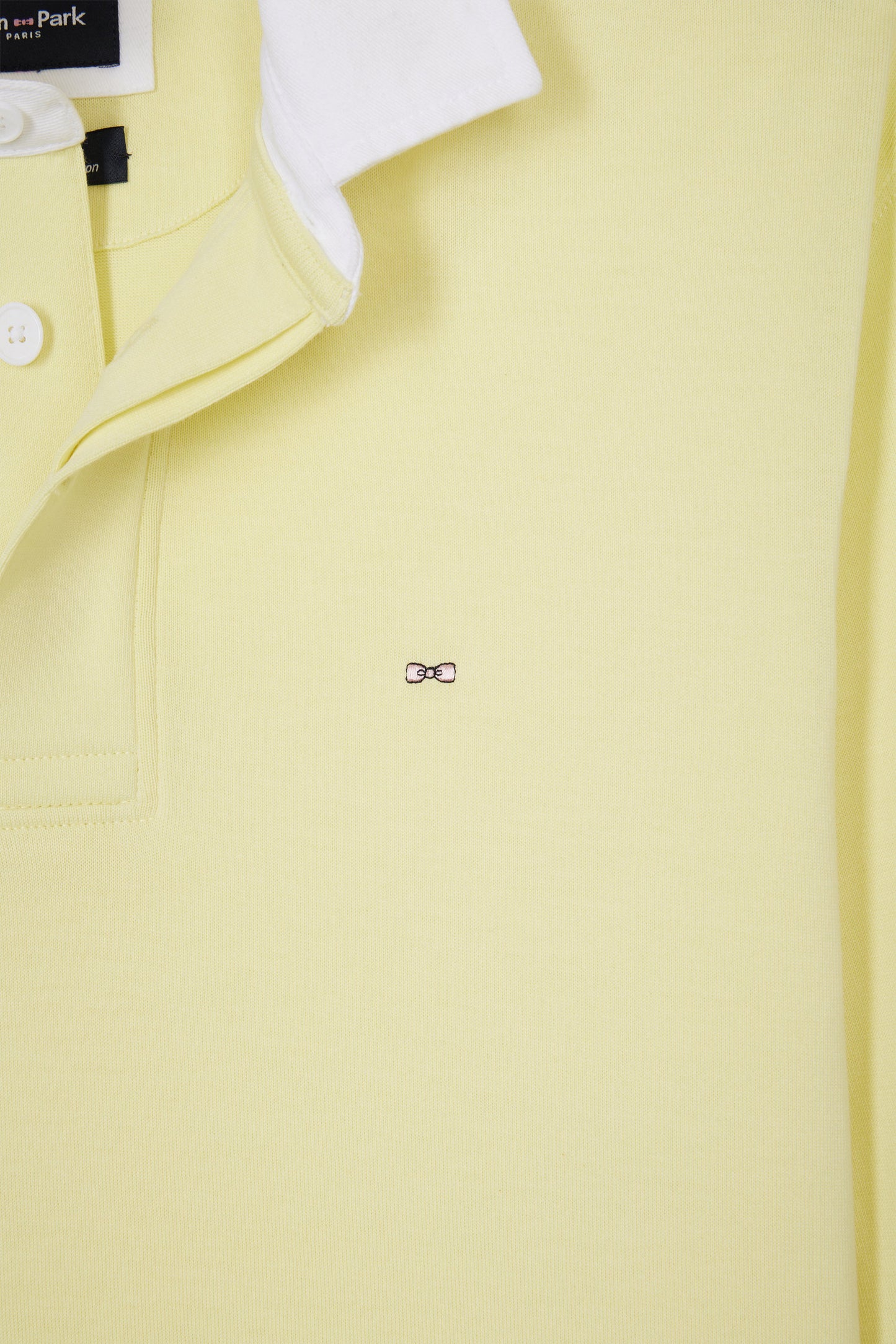 Straight-cut yellow Pima cotton long-sleeved rugby shirt
