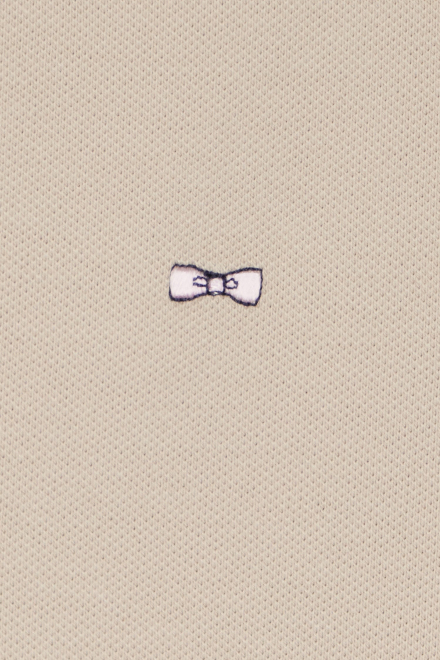 Polo à manches courtes en coton stretch beige coupe ajustée