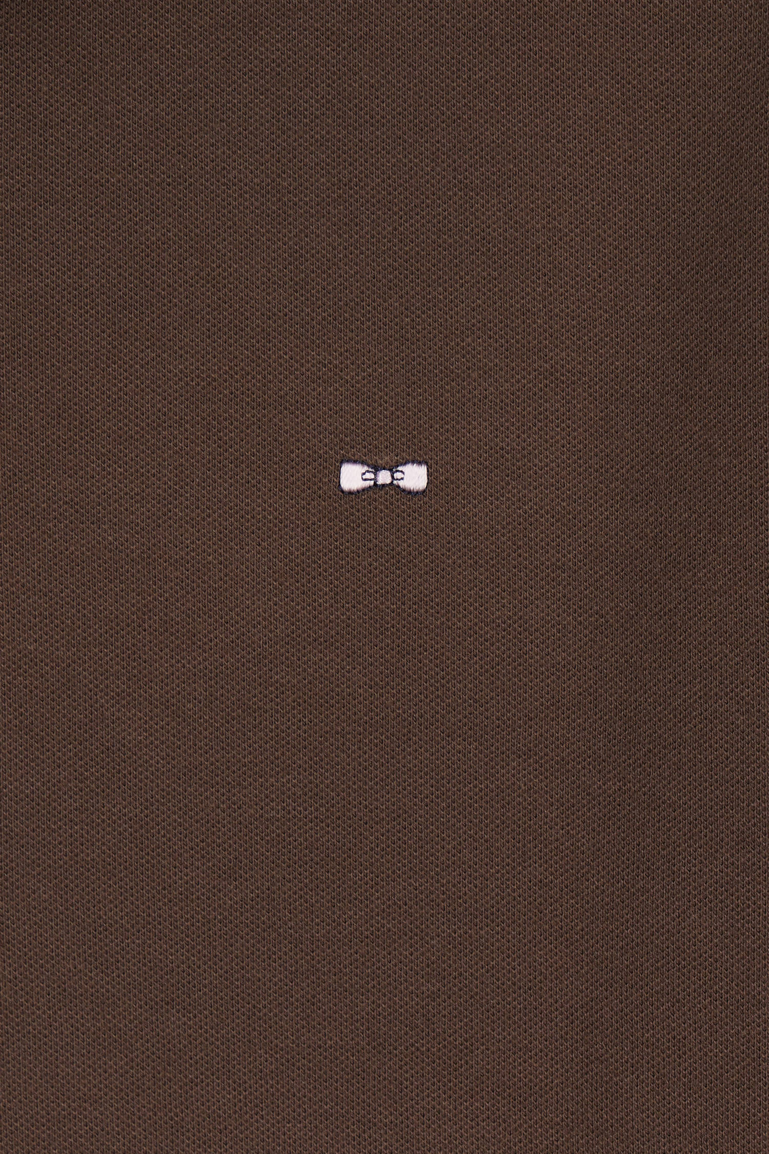 Polo à manches courtes en piqué coton stretch marron coupe ajustée