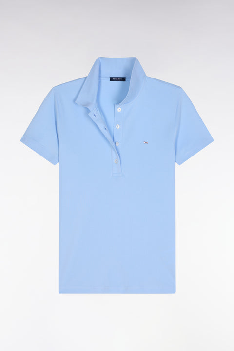 Polo à manches courtes en piqué de coton stretch ciel coupe ajustée - Image 2
