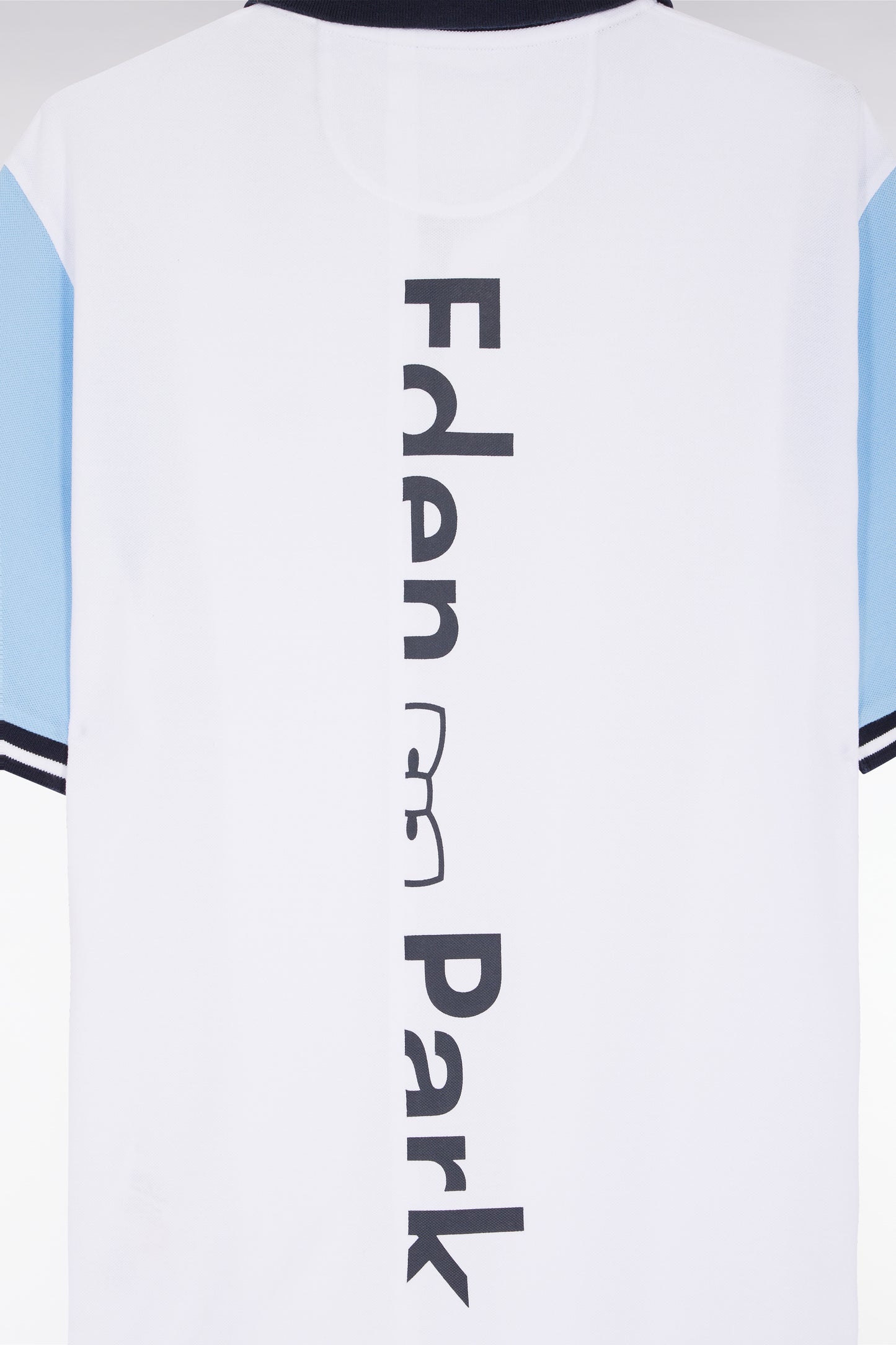Polo à manches courtes en coton blanc jacquard dos Eden Park coupe décontractée