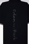 Polo à manches courtes en coton marine jacquard dos Eden Park coupe décontractée
