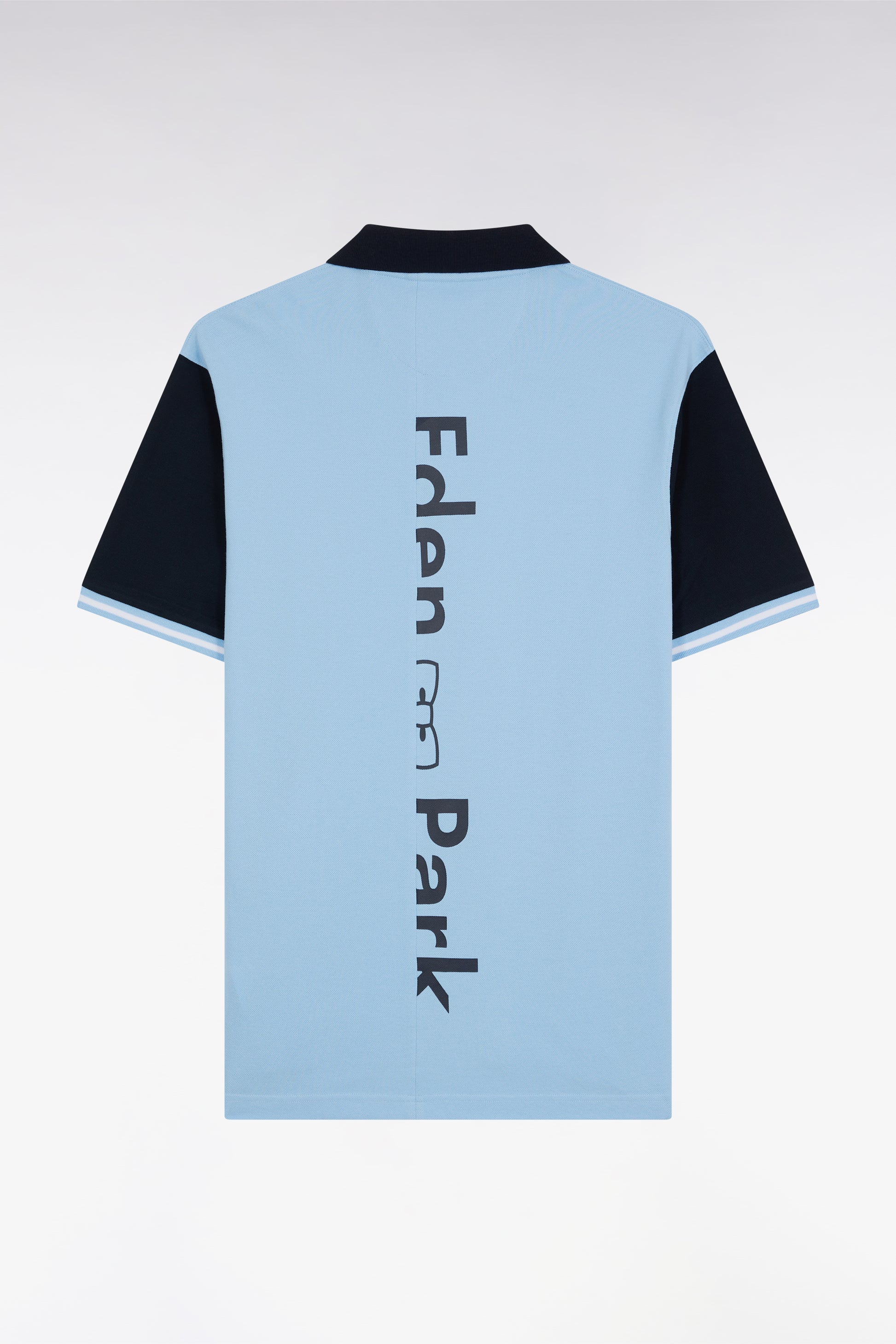 Polo à manches courtes en coton ciel jacquard dos Eden Park coupe décontractée
