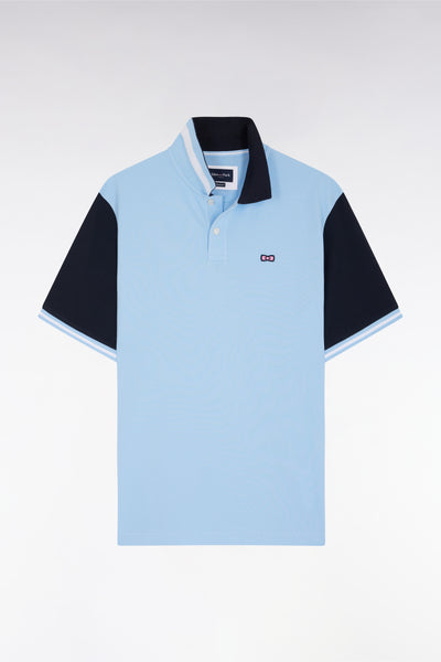 Polo à manches courtes en coton ciel jacquard dos Eden Park coupe décontractée