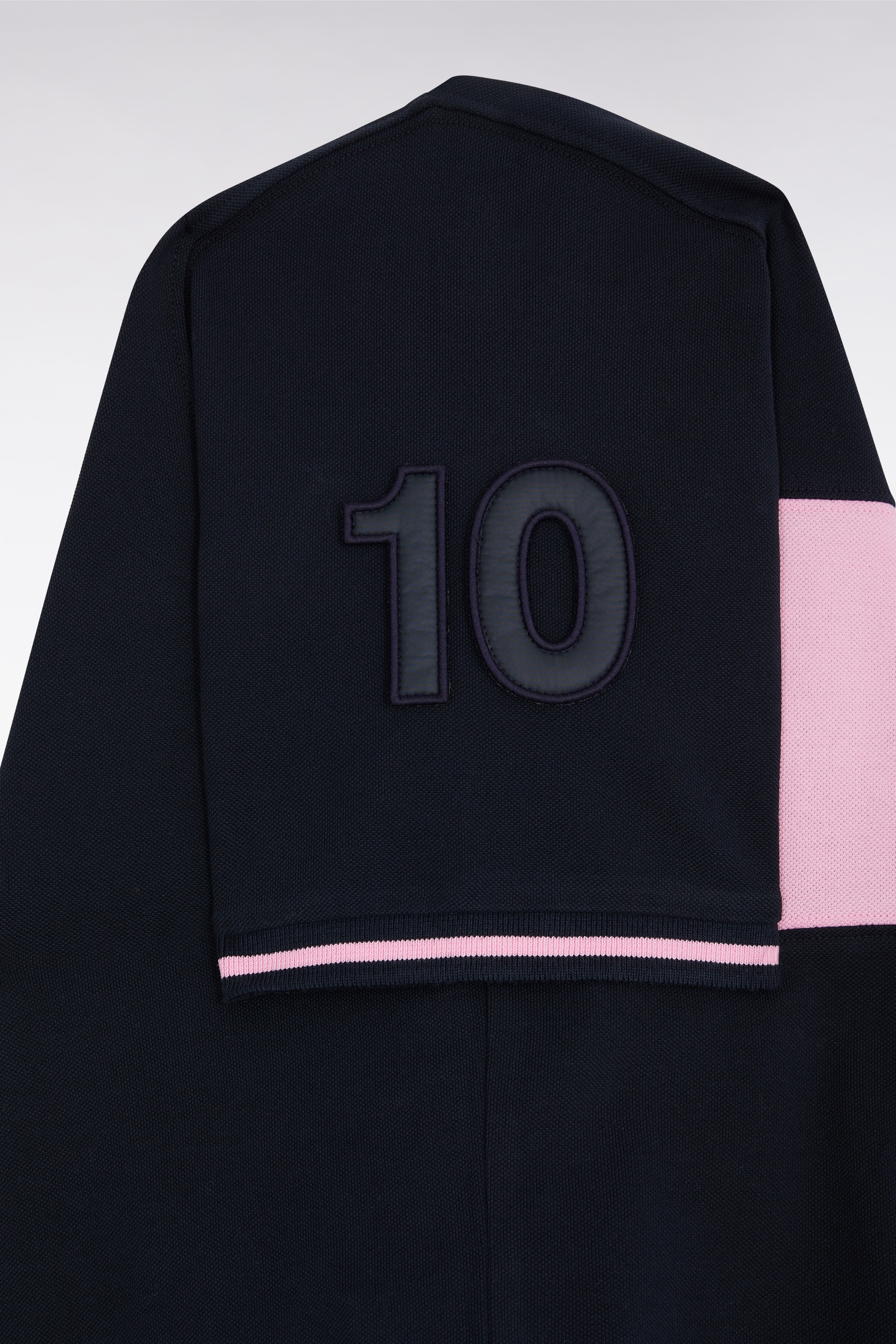 Polo à manches courtes en piqué coton rose bande contrastée coupe décontractée