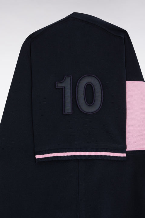 Polo à manches courtes en piqué coton rose bande contrastée coupe décontractée - Image 2