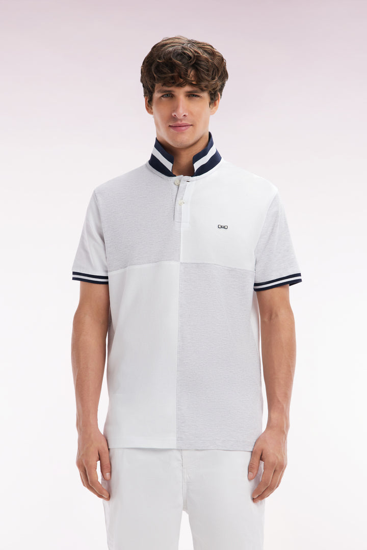 Polo à manches courtes en coton gris coupe décontractée
