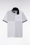 Polo à manches courtes en coton gris coupe décontractée