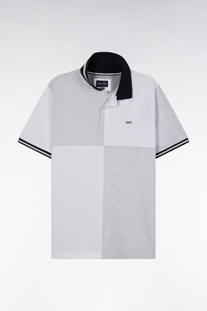 Polo à manches courtes en coton gris coupe décontractée