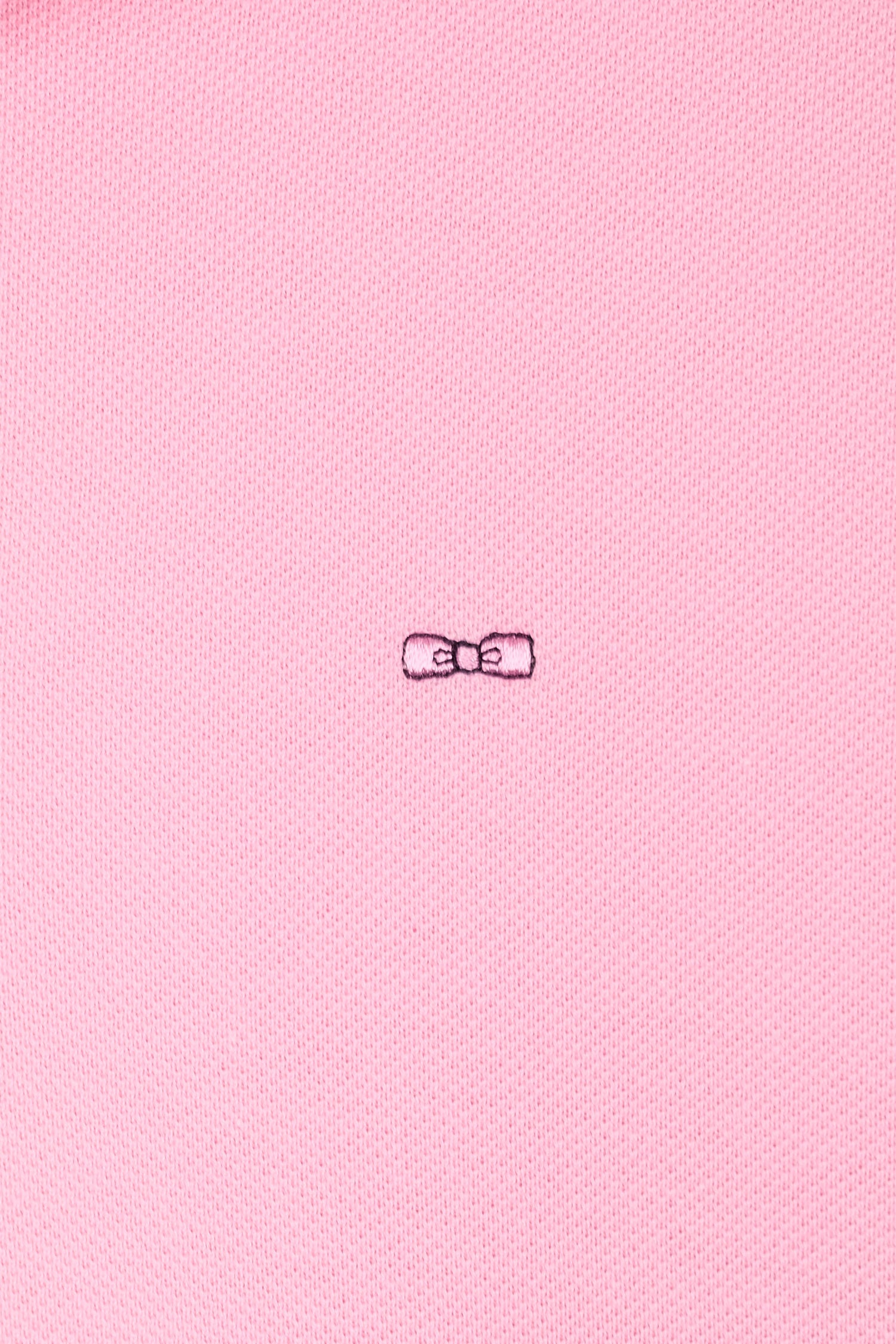 Polo à manches courtes uni en coton Pima rose coupe droite