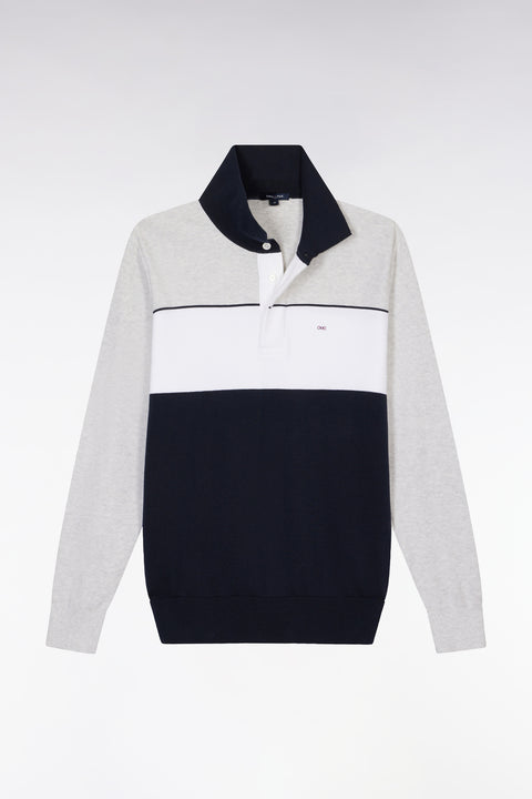 Pull à col maillot en coton gris coupe droite - Image 2
