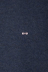 Straight-fit navy honeycomb cotton crew neck jumper