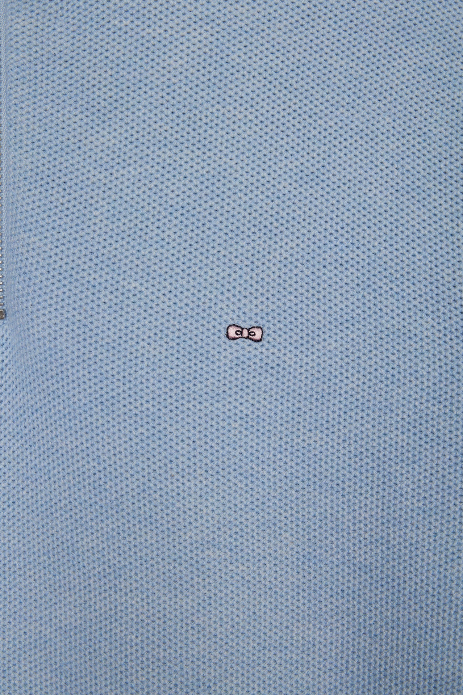 Pull col camionneur en coton nid d'abeille ciel coupe droite