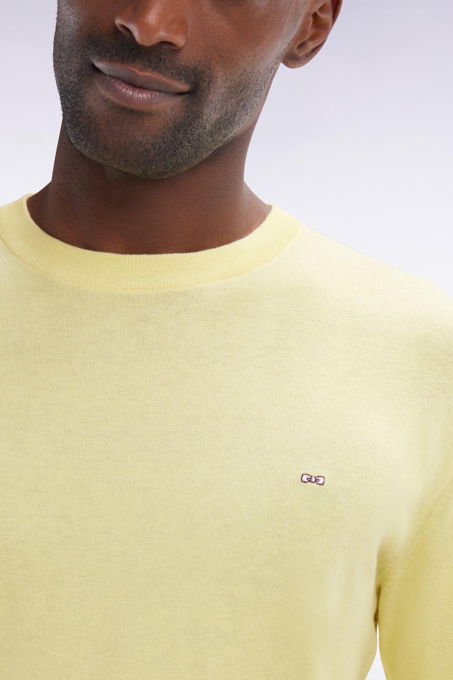 Straight-fit ivory cotton-silk blend crewneck jumper