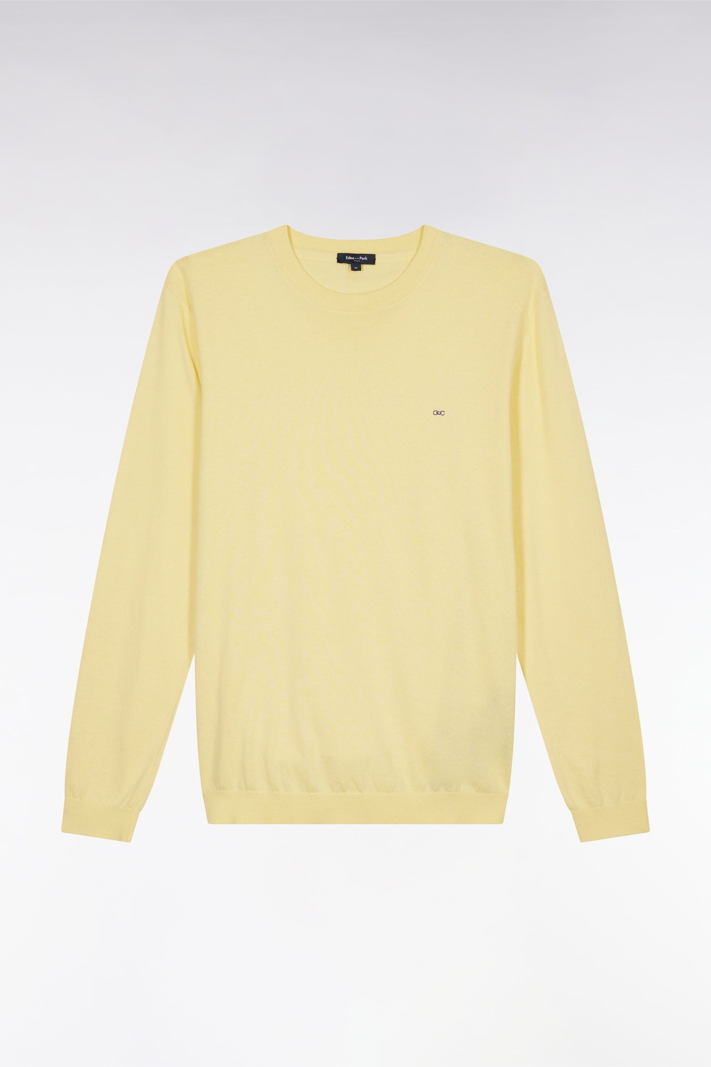 Straight-fit ivory cotton-silk blend crewneck jumper