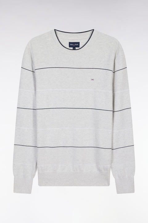 Round-neck grey cotton jumper - Image 2