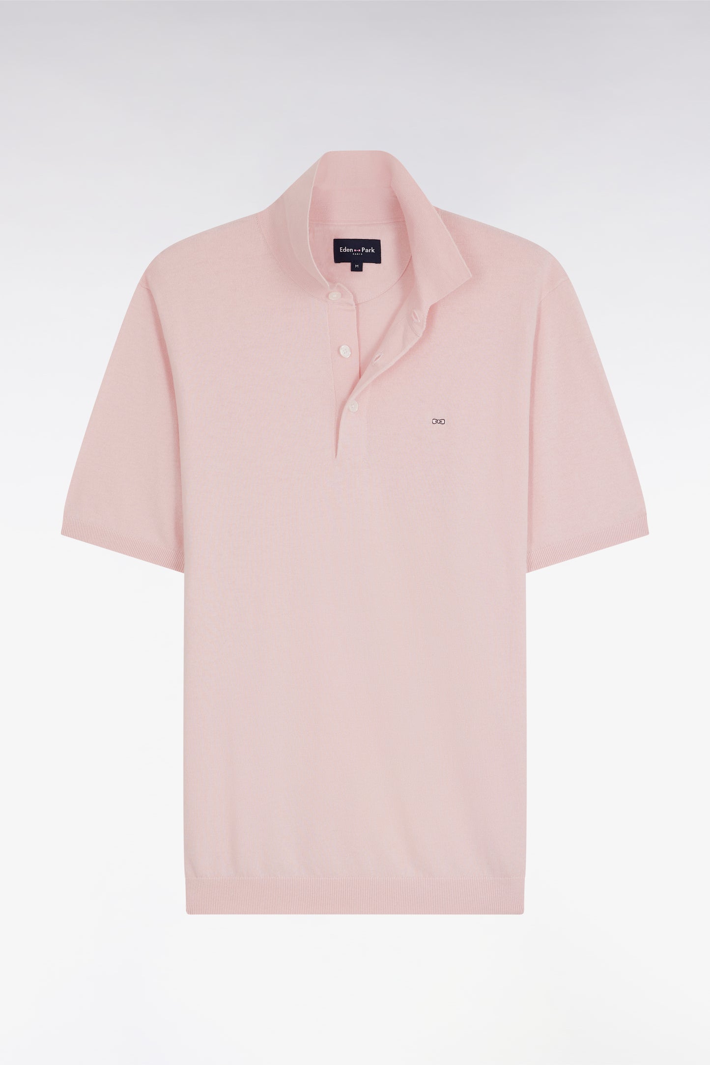 Straight-fit pink cotton-silk-blend polo neck jumper