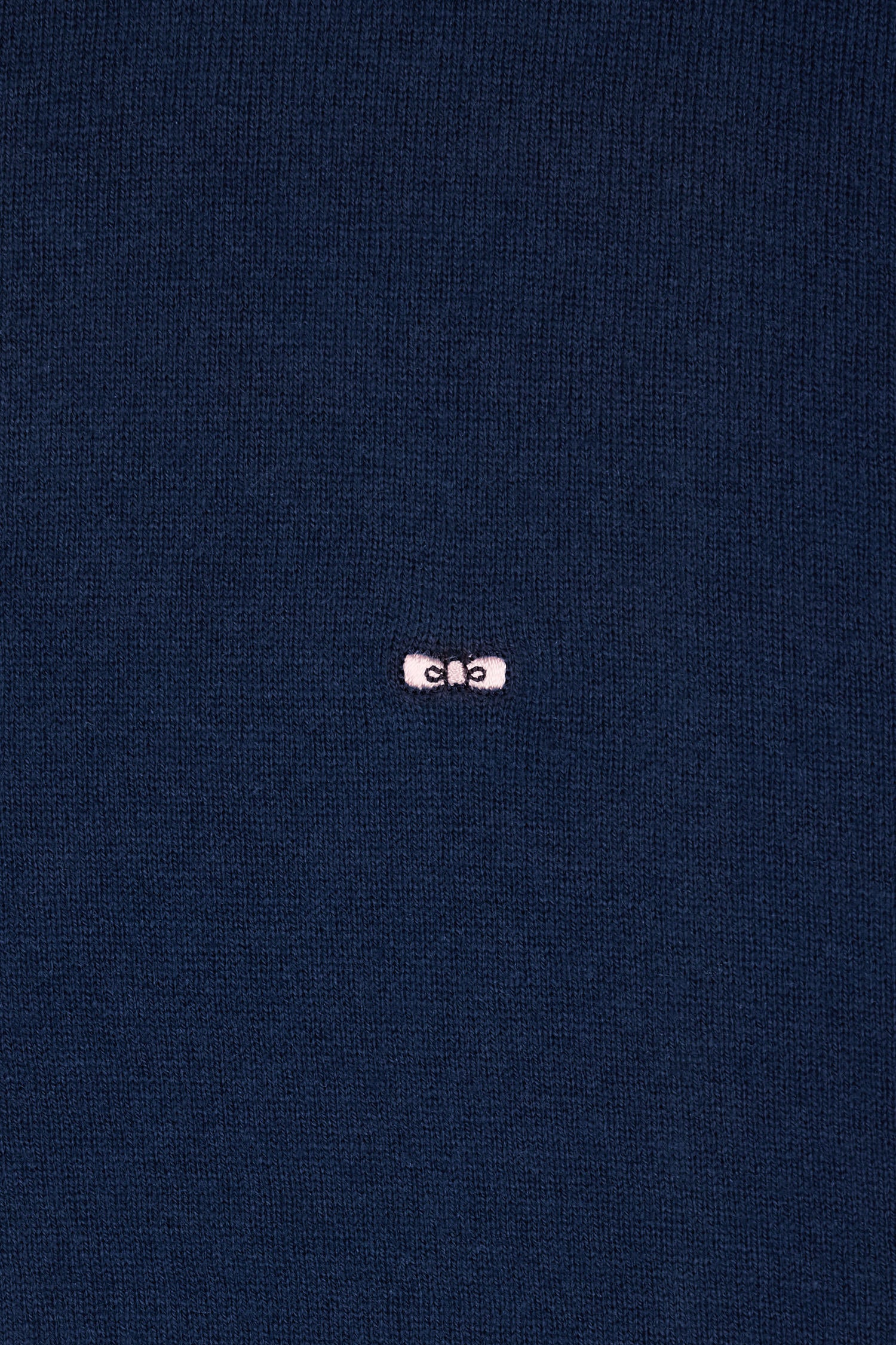 Pull col polo en coton et soie mélangés marine coupe droite