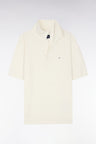 Straight-fit ecru cotton-silk-blend polo neck jumper