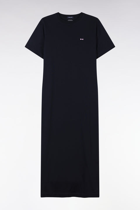 Robe T-shirt en coton Pima marine coupe droite - Image 2
