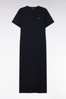 Robe T-shirt en coton Pima marine coupe droite