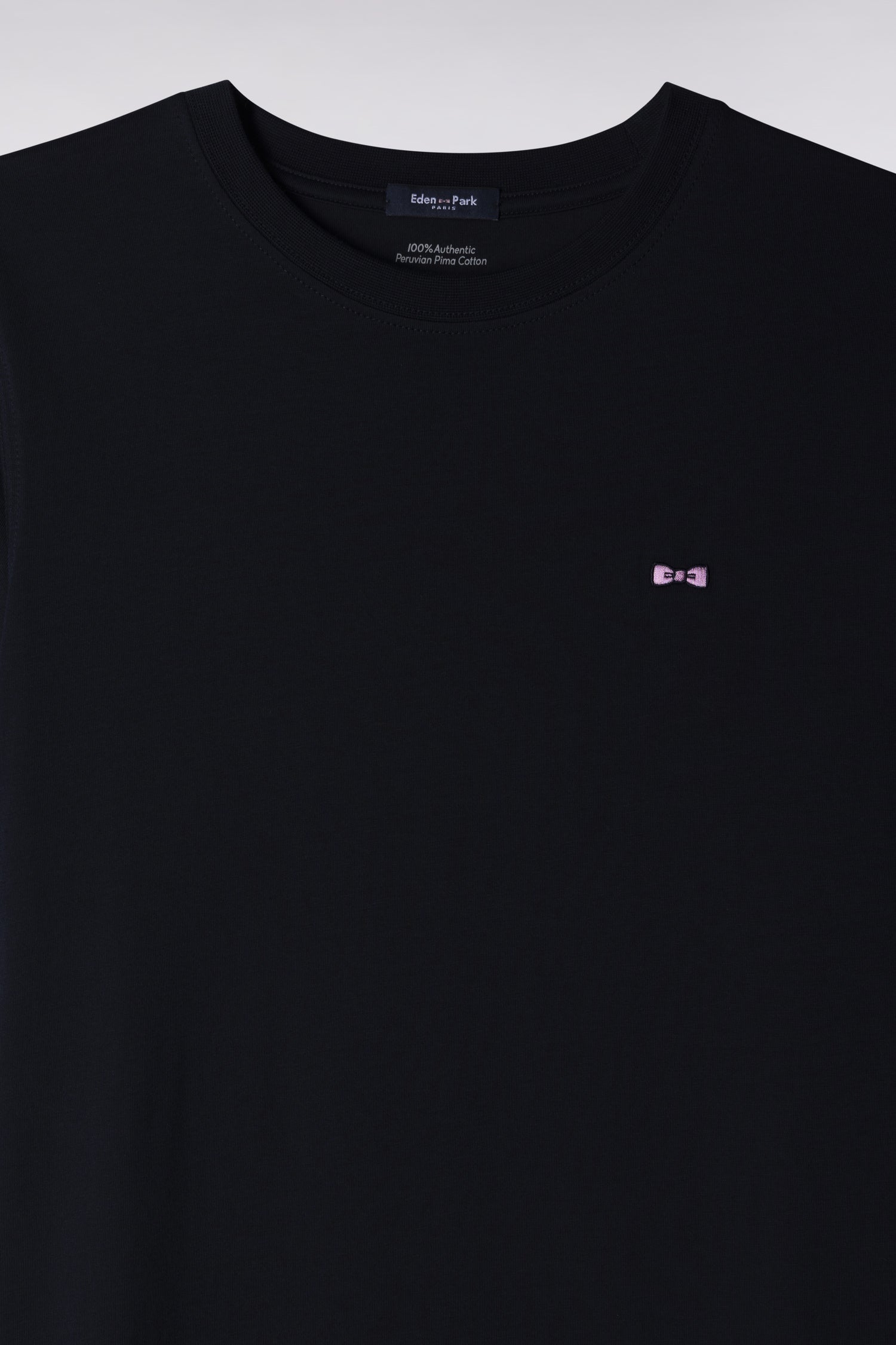 Robe T-shirt en coton Pima marine coupe droite