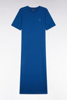 Robe T-shirt en coton Pima bleu coupe droite