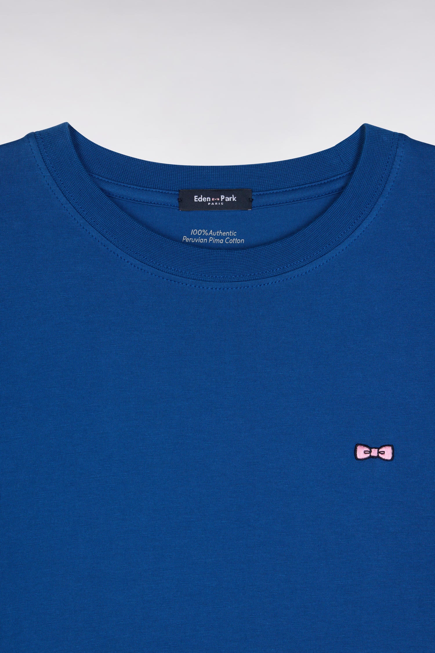 Robe T-shirt en coton Pima bleu coupe droite