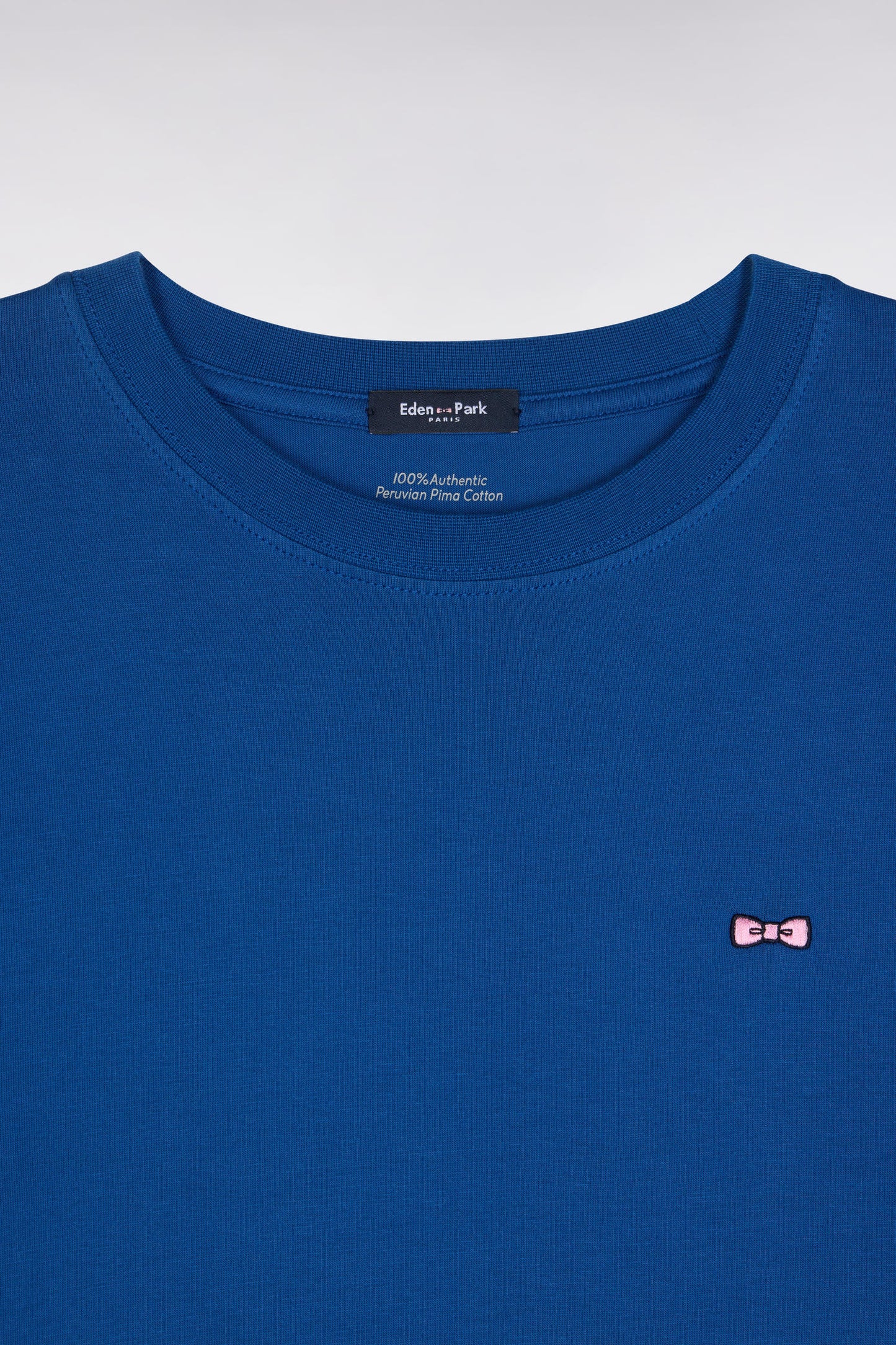 Robe T-shirt en coton Pima bleu coupe droite