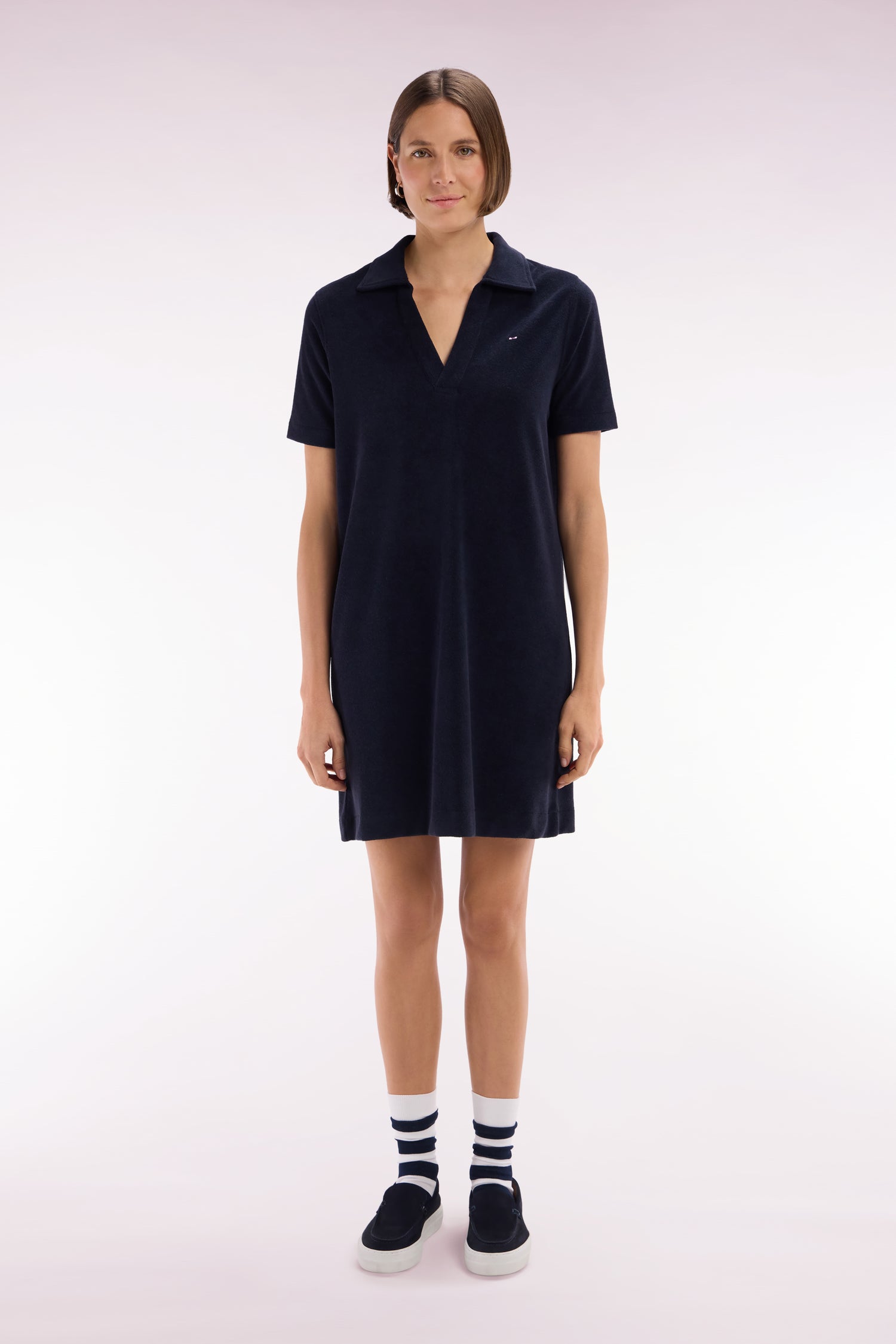 Robe maillot bleu marine coupe décontractée