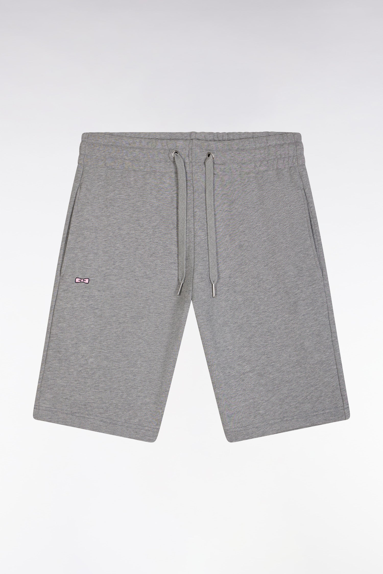 Short en molleton coton gris coupe droite