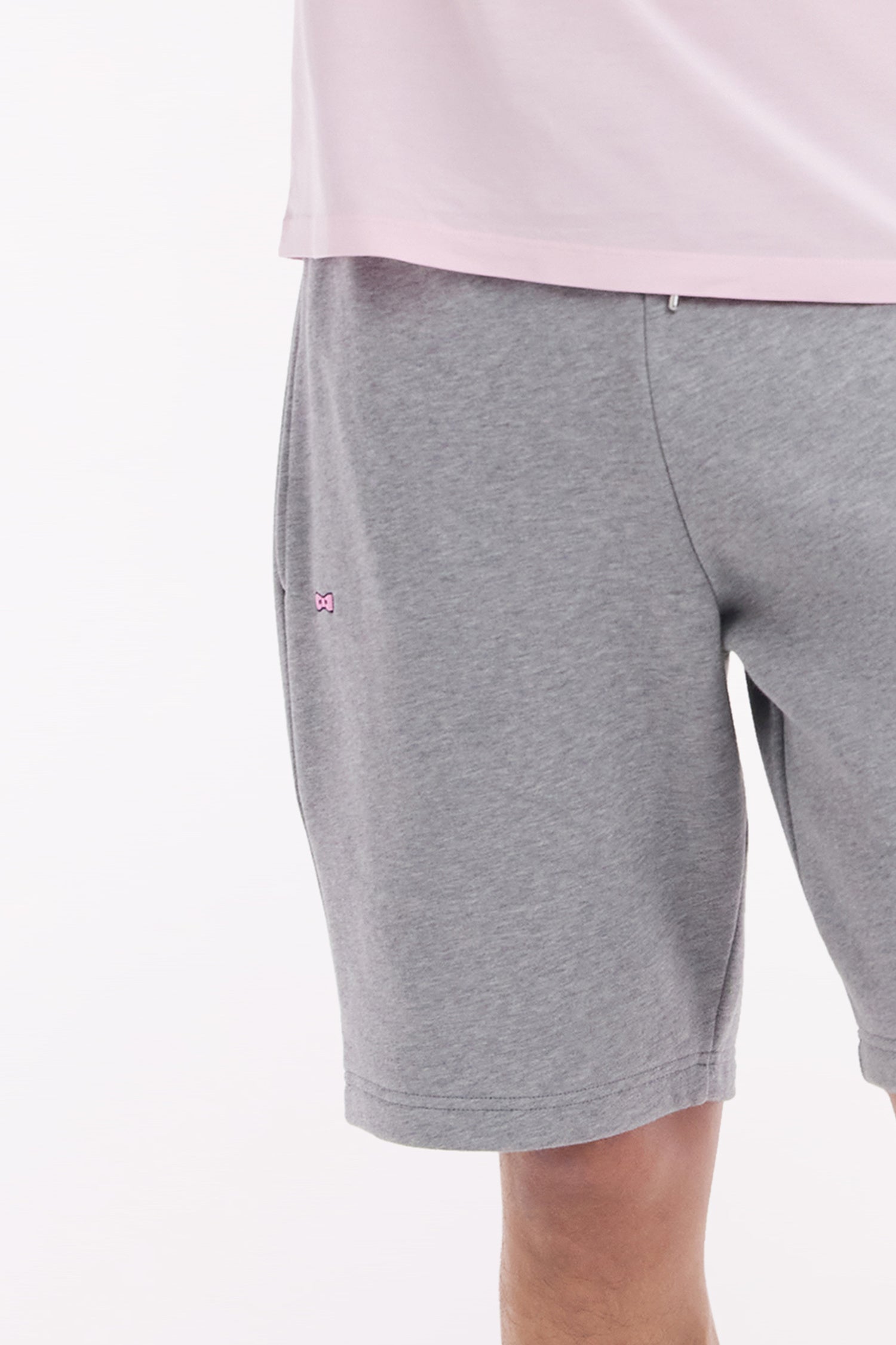 Short en molleton coton gris coupe droite
