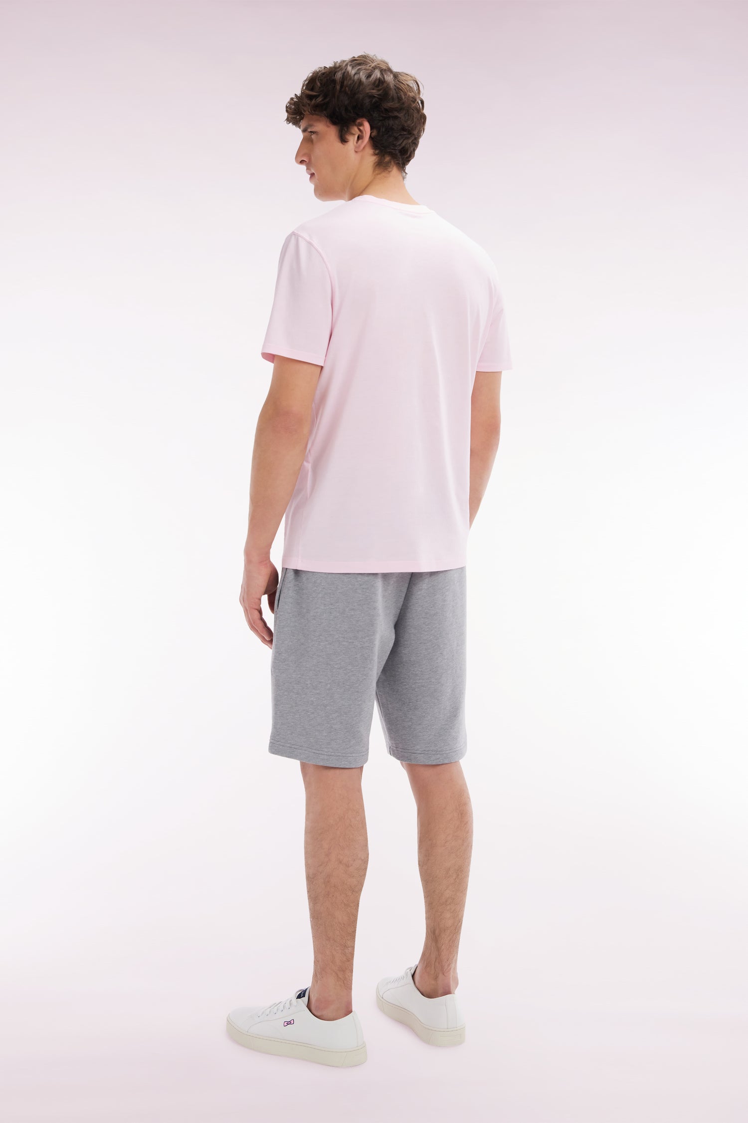 Short en molleton coton gris coupe droite