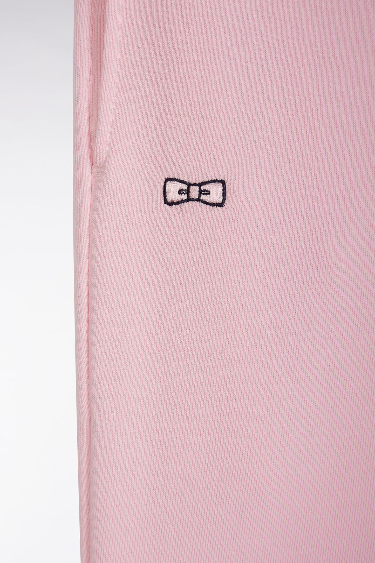 Straight-fit pink cotton fleece shorts