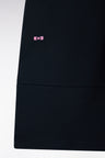 Relaxed-git navy cotton fleece shorts with pink accents