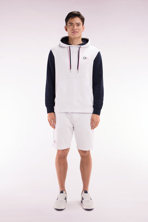 Short de jogging en molleton coton blanc coupe décontractée - Image 1