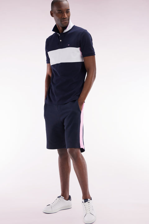 Short en molleton coton marine coupe décontractée - Image 3