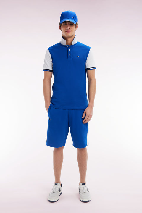 Short en molleton coton bleu coupe décontractée - Image 1