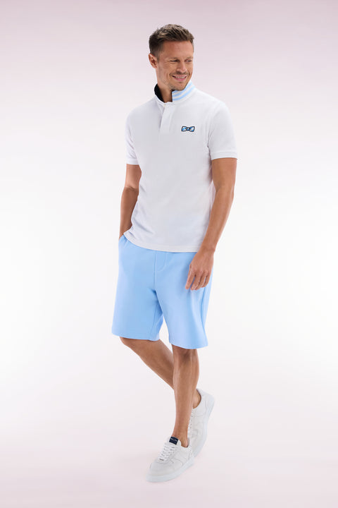 Short en molleton coton ciel nœud papillon cerclé coupe décontractée - Image 3