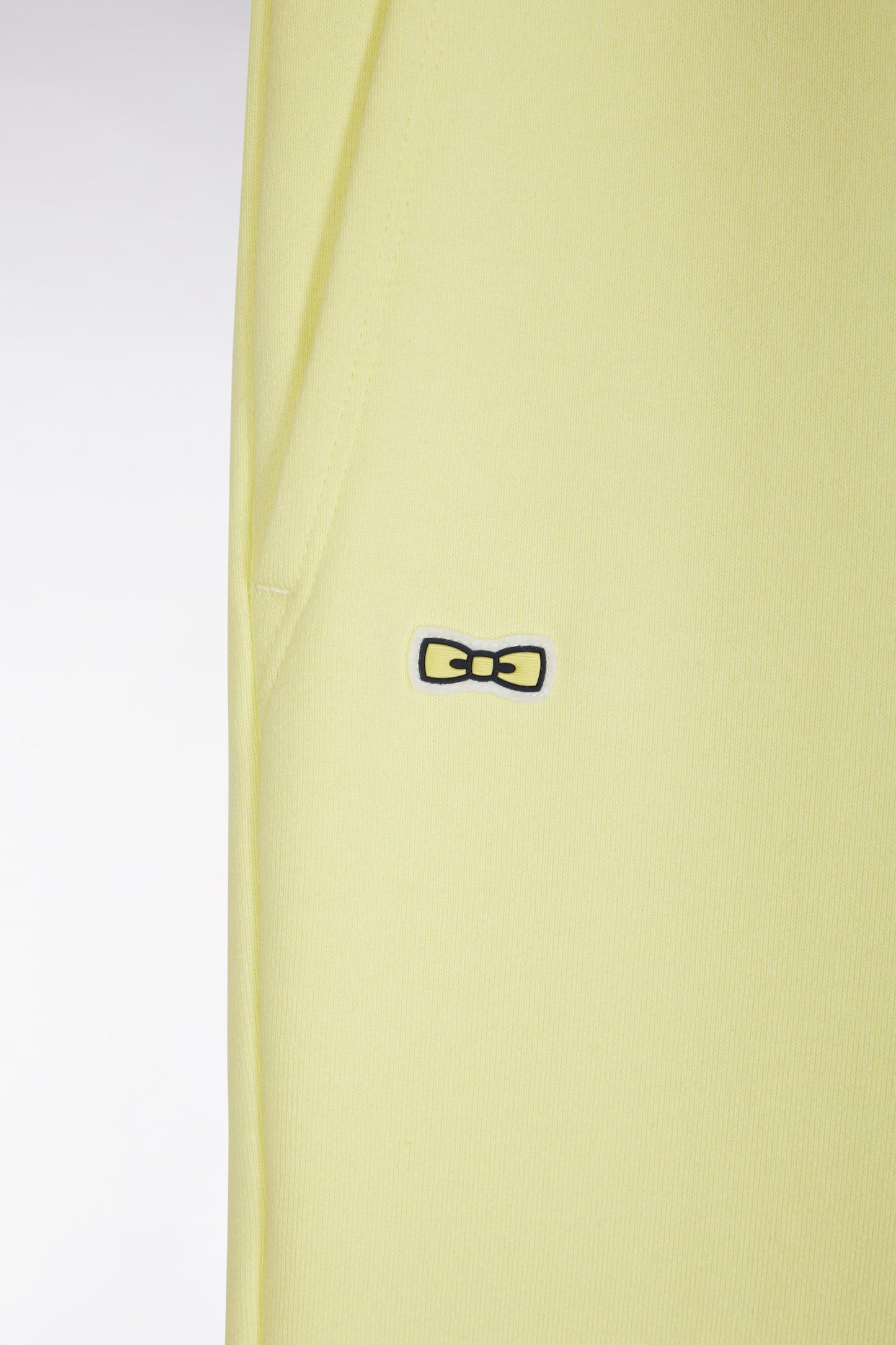 Relaxed fit yellow cotton fleece shorts