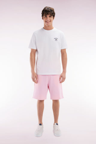 Short en molleton coton rose coupe décontractée