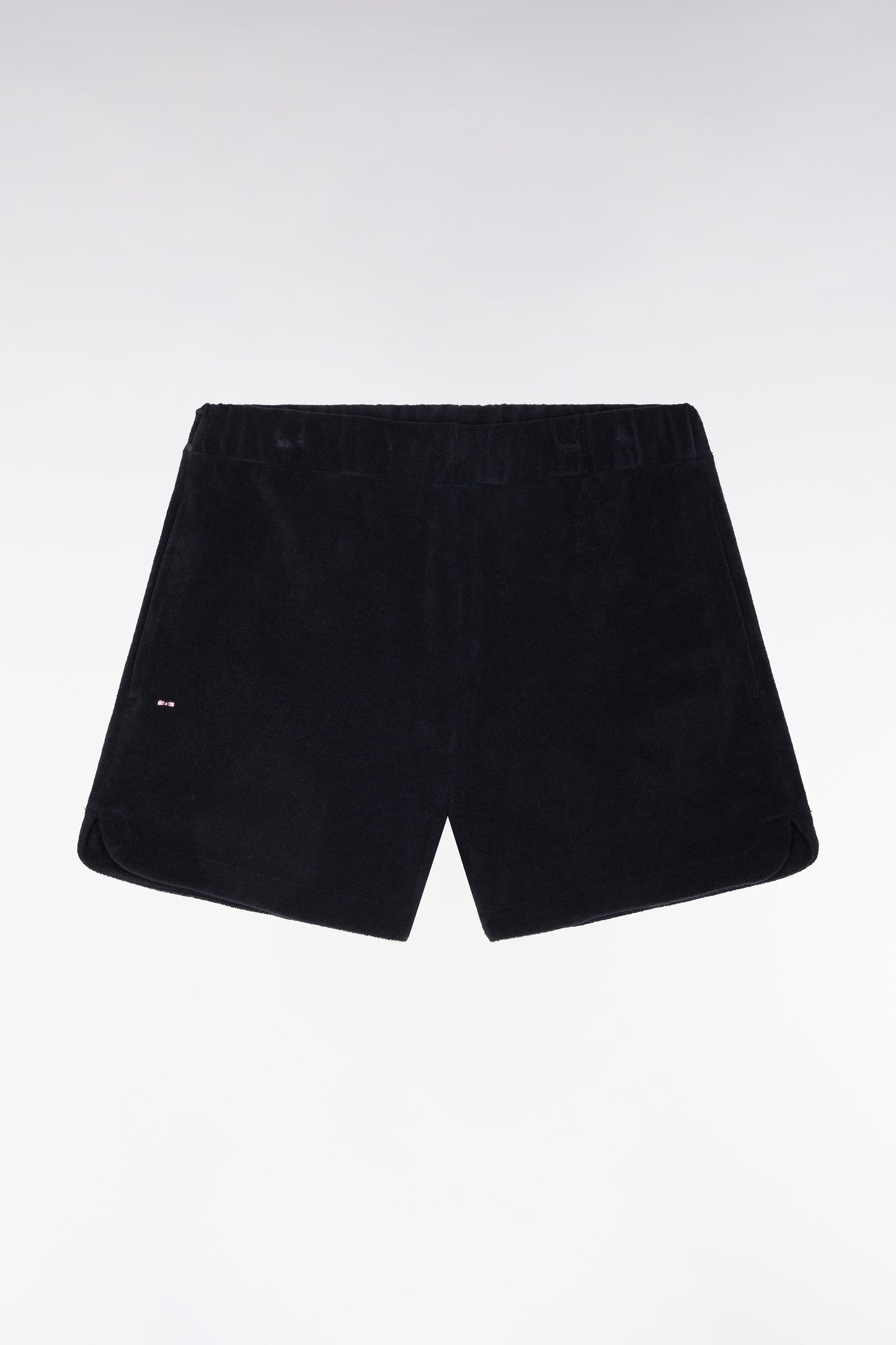 Straight-fit navy cotton-blend fleece shorts