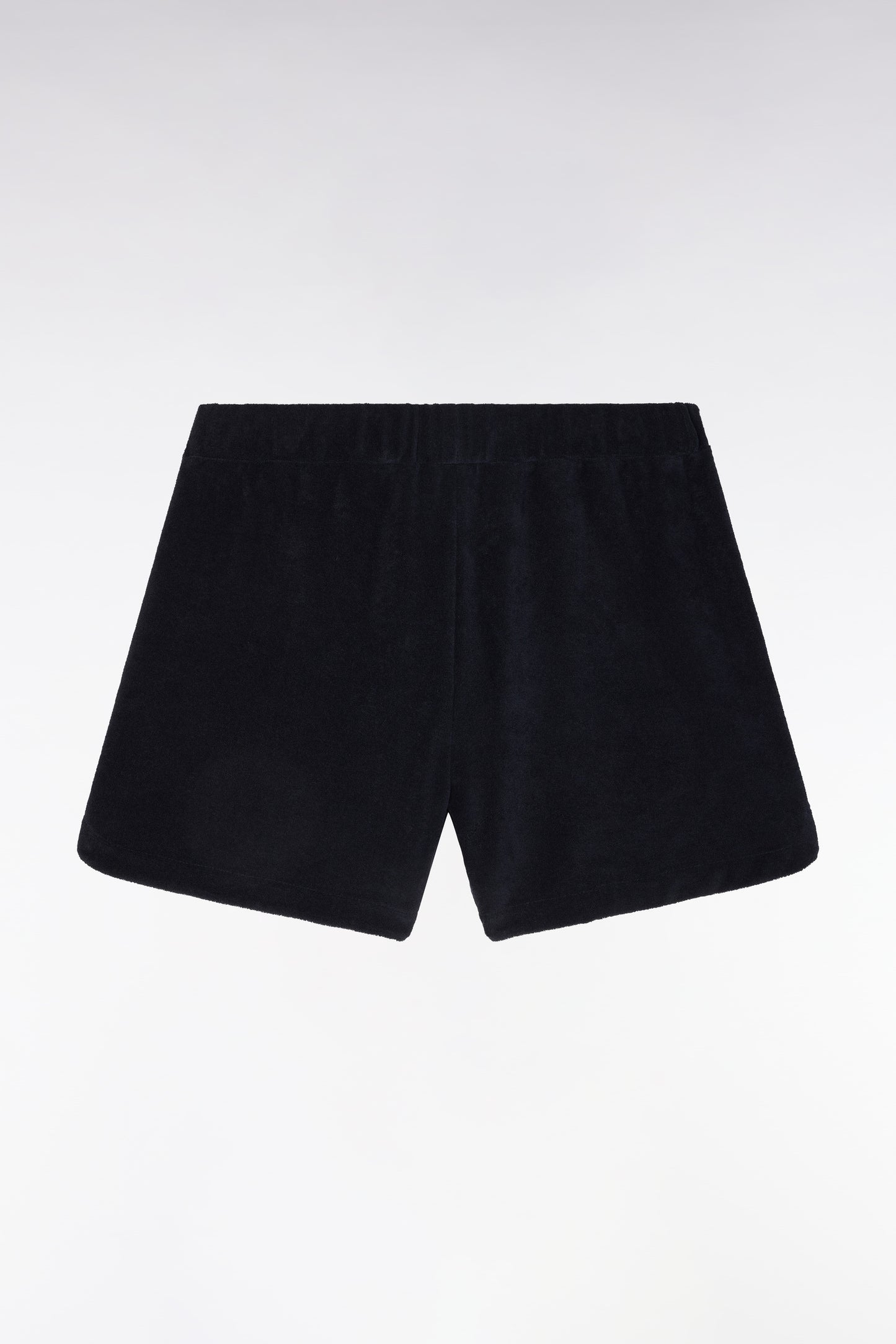 Straight-fit navy cotton-blend fleece shorts