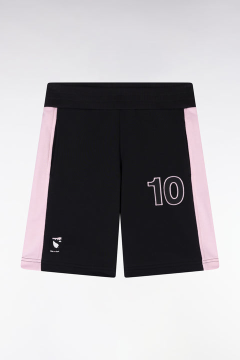 Short Nouvelle Zélande en molleton coton noir coupe droite - Image 1