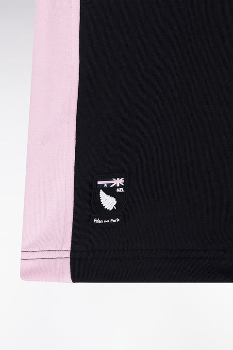 Short Nouvelle Zélande en molleton coton noir coupe droite - Image 2