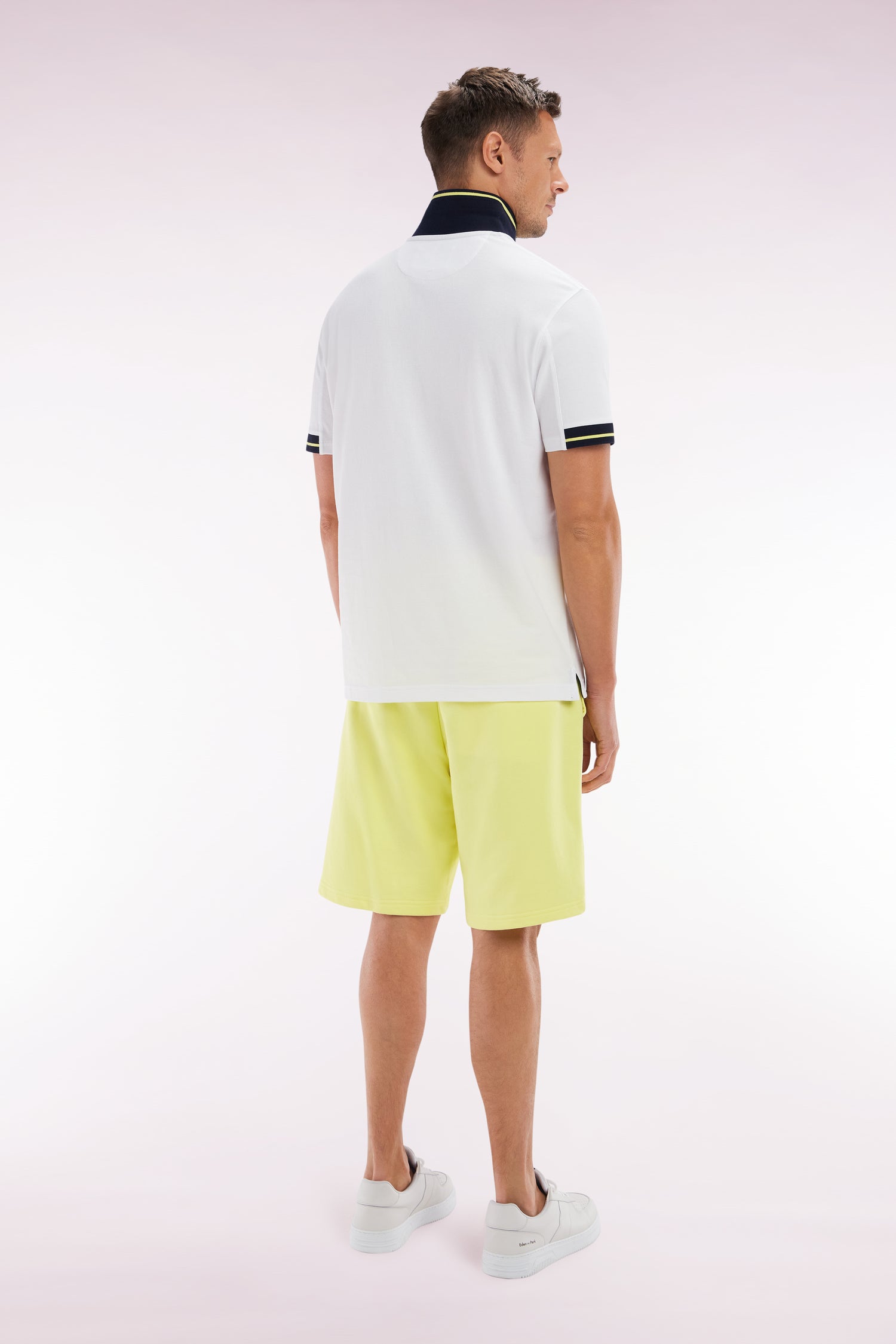 Shorts aus Sweatstoff Baumwolle gelb gerade Passform